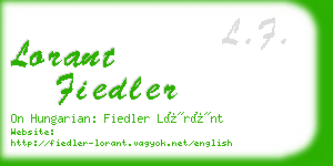 lorant fiedler business card